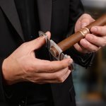 Personalized Classic Antler Monogram Cigar Cutter and PU Leather Case Set with Name Wedding Father's Day Gift for Dad Men