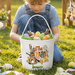 Personalised Cute Egg Hunter Bunny Easter Basket with Name Easter Party Eggs Hunting Gift for Kids