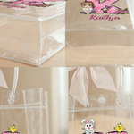 Personalized Cute Cartoon Character Initial Easter Gift Bag with Name and Bow Easter Party Gift for Children