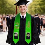 Personalised 2/4 Photos Design Gradient Colour Graduation Sash with Name and Year Graduation Celebration Gift for Class of 2026 Graduates