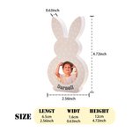 Personalized Cute Bunny Flower Wave Point Acrylic Photo Frame with Photo and Name Easter Birthday Gift for Kids Boys Girls