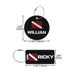 Personalisierte Multicolor Taucher Flagge Design Acryl Gepäckanhänger mit Text Reisezubehör Tauchen Ausbildung Geburtstag Geschenk für Taucher