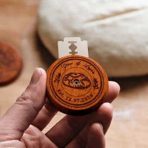 Personalised Multi-Pattern UFO Wooden Bread Lame with Name Text and Date for Valentine's Day Engagement Gift for Bakers Couples