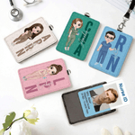 Personalized Nurse Doctor Cartoon Character ID Badge Holder with Name and Occupation Hospital Accessories Appreciation Gift for Medical Staff