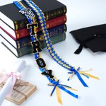 Personalized Multicolor Graduation Hat Two-Colored Braided Ribbon Lei with Name and Year Party Decor Graduation End of School Gift for Graduates