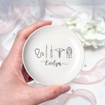 Personalized Healthcare Theme Ceramic Trinket Jewelry Dish with Name Nurses' Day Birthday Gift for Medical Staff