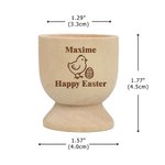Personlig påskeeggkanin Eggkopp i tre med navn og tekst Eggholder Påskegave til barn og familie