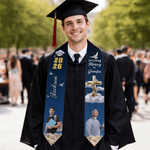 Personlig Fredsduva och Kors Design Gradient Färg Graduation Sash med Namn och Foto Graduation Celebration Present för Klass 2026 Graduates