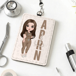 Personalized Nurse Doctor Cartoon Character ID Badge Holder with Name and Occupation Hospital Accessories Appreciation Gift for Medical Staff