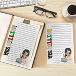 Personalised Cartoon Character Notepad with Name and 40 Pages 80 Pages Back to School Season Birthday Gift for Teachers Educators