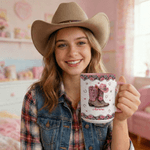 Personalized Lady's Boots Mug Multicolour 11/15 oz Ceramic Mug with Name and Coaster Daily Use Birthday Gift for Women Horse Owners