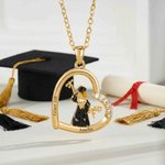 Personalized Heart Graduation Character Zircon Necklace with Name Dainty Jewellery Daily Wear Graduation Gift for Graduates