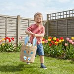 Personalized Cute Bunny Design Jute Bucket Basket with Name and Bunny Ears Easter Egg Hunting Easter Party Favors Gift for Kids Toddlers