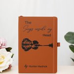 Personalized The Songs Inside My Head PU Leather Journal Notebook with Name and 192 Lined Pages Daily Use Music Studio Gift for Musicians