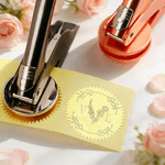 Personalised Birth Flower Book Embosser Stamp Hand Held Embosser with Initial Wedding Birthday Gift for Couple Friend