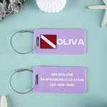 Personalisierte Multicolor Taucher Flagge Design Acryl Gepäckanhänger mit Text Reisezubehör Tauchen Ausbildung Geburtstag Geschenk für Taucher