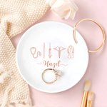 Personalized Healthcare Theme Ceramic Trinket Jewelry Dish with Name Nurses' Day Birthday Gift for Medical Staff