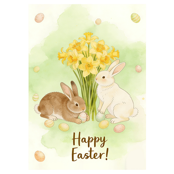 Two Bunnies Easter Ecard