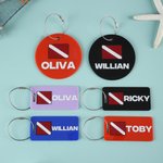 Personalisierte Multicolor Taucher Flagge Design Acryl Gepäckanhänger mit Text Reisezubehör Tauchen Ausbildung Geburtstag Geschenk für Taucher
