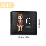 Personalized Cartoon Character Foldable PU Leather Wallet with Name Daily Use Anniversary Birthday Gift for Man