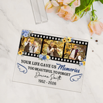 Personalized Photo Square Acrylic Plaque with Name and Date Bookshelf Display Memorial Day Gift for Those Who Has Lost a Loved One