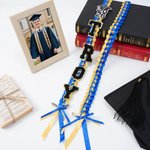 Personalized Multicolor Graduation Hat Two-Colored Braided Ribbon Lei with Name and Year Party Decor Graduation End of School Gift for Graduates