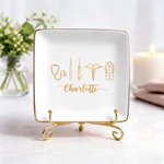 Personalized Healthcare Theme Ceramic Trinket Jewelry Dish with Name Nurses' Day Birthday Gift for Medical Staff