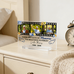Personalized Photo Square Acrylic Plaque with Name and Date Bookshelf Display Memorial Day Gift for Those Who Has Lost a Loved One