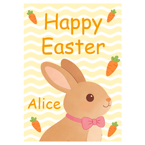 Bunny with Pink Bow Tie Easter Ecard