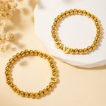 Personalized Star Horseshoe Protective Symbol Beaded Bracelet with Initial Lucky Jewellery Mother's Day Birthday Gift for Women