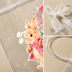 Personalized Cute Easter Bunny Transparent Gift Bag with Name and Initial Easter Party Favors Gift for Kids
