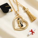 Personalized Heart Graduation Character Zircon Necklace with Name Dainty Jewellery Daily Wear Graduation Gift for Graduates
