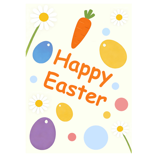 Carrot and Daisies Easter Ecard