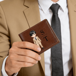 Personalized Cartoon Character Foldable PU Leather Wallet with Name Daily Use Anniversary Birthday Gift for Man