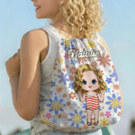 Personalised Cartoon Character Quick Dry Microfiber Beach Towel and Drawstring Bag Set with Name Summer Holiday Beach Party Gift for Family Friends