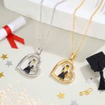 Personalized Heart Graduation Character Zircon Necklace with Name Dainty Jewellery Daily Wear Graduation Gift for Graduates