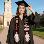 Personlig Fredsduva och Kors Design Gradient Färg Graduation Sash med Namn och Foto Graduation Celebration Present för Klass 2026 Graduates