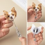 Personalized 1-3 Pet Photos Badge Reel Nurse Week Birthday Gift for Pet Lovers Nurses Medical Staff