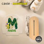 Personalised Long-Tailed Leopard Marsupilami Oval LED Night Light with Name and Wooden Base Birthday Gift for Toddlers Kids | Callie × Marsupilami®