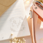 Personalised Birth Flower Book Embosser Stamp Hand Held Embosser with Initial Wedding Birthday Gift for Couple Friend