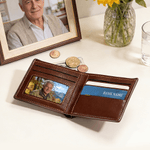 Personalized Cartoon Character Foldable PU Leather Wallet with Name Daily Use Anniversary Birthday Gift for Man