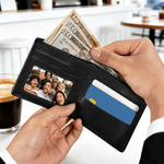 Personalized Cartoon Character Foldable PU Leather Wallet with Name Daily Use Anniversary Birthday Gift for Man