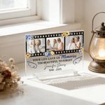 Personalized Photo Square Acrylic Plaque with Name and Date Bookshelf Display Memorial Day Gift for Those Who Has Lost a Loved One