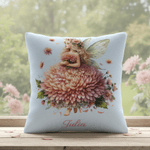 Personalized Birth Flower Elf Soft Throw Pillow Cover with Name Home Decor Birthday Gift for Girls Kids