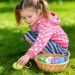 Personalized Cute Bunny Chick Multicolor Plastic Hanging Easter Egg Ornaments with Name Pack of 12 Pcs Home Outside Decor Easter Gift for Kids Family