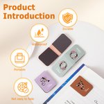 Personalized Flower Pink Bow Magnetic PU Leather Bookmark Clip with Name Reading Accessories Birthday Gift for Book Lovers