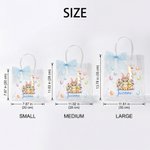 Personalized Pink Bow Ribbon Colorful Easter Eggs Rabbit Chicks Clear Gift Bag with Name and Initial Easter Party Favors Gift for Kids