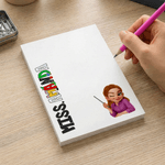 Personalised Cartoon Character Notepad with Name and 40 Pages 80 Pages Back to School Season Birthday Gift for Teachers Educators