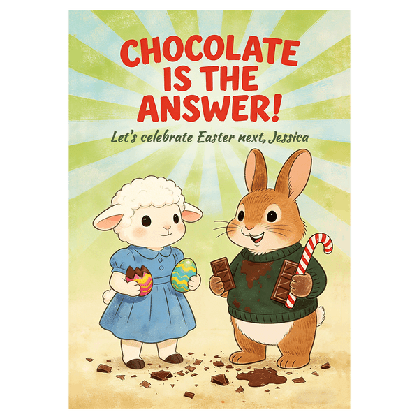 Chocolate Is The Answer Easter Ecard