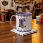 Personalized Lady's Boots Mug Multicolour 11/15 oz Ceramic Mug with Name and Coaster Daily Use Birthday Gift for Women Horse Owners
